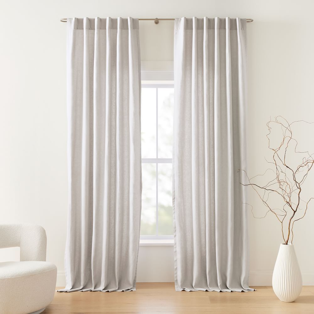 European Flax Linen Curtain - Pearl Gray | West Elm (US)
