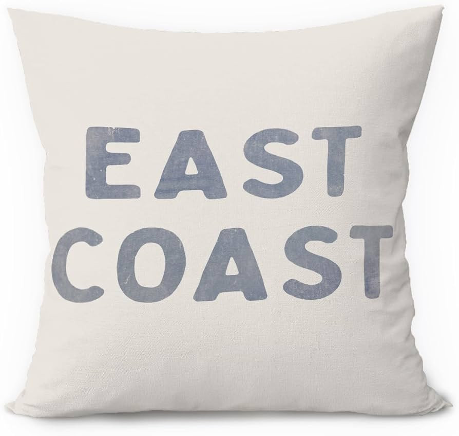 Coastal Cowgirl Room Decor, Blue Coastal Western Pillow Cover 18x18, Preppy Beach Retro East Coas... | Amazon (US)