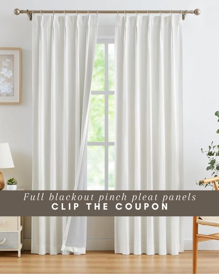 Pinch pleat blackout curtains on a budget! Clip the coupon to get 10% off 👏🏼

Blackout curtains, blackout panels, pinch pleat panels, pinch pleat curtains, daily deal, Amazon deal, Amazon sale, sale find, sale alert, sale, Living room, bedroom, guest room, dining room, entryway, seating area, family room, Modern home decor, traditional home decor, budget friendly home decor, Interior design, shoppable inspiration, curated styling, beautiful spaces, classic home decor, bedroom styling, living room styling, style tip,  dining room styling, look for less, designer inspired, Amazon, Amazon home, Amazon must haves, Amazon finds, amazon favorites, Amazon home decor #amazon #amazonhome

#LTKFindsUnder50 #LTKSaleAlert #LTKHome