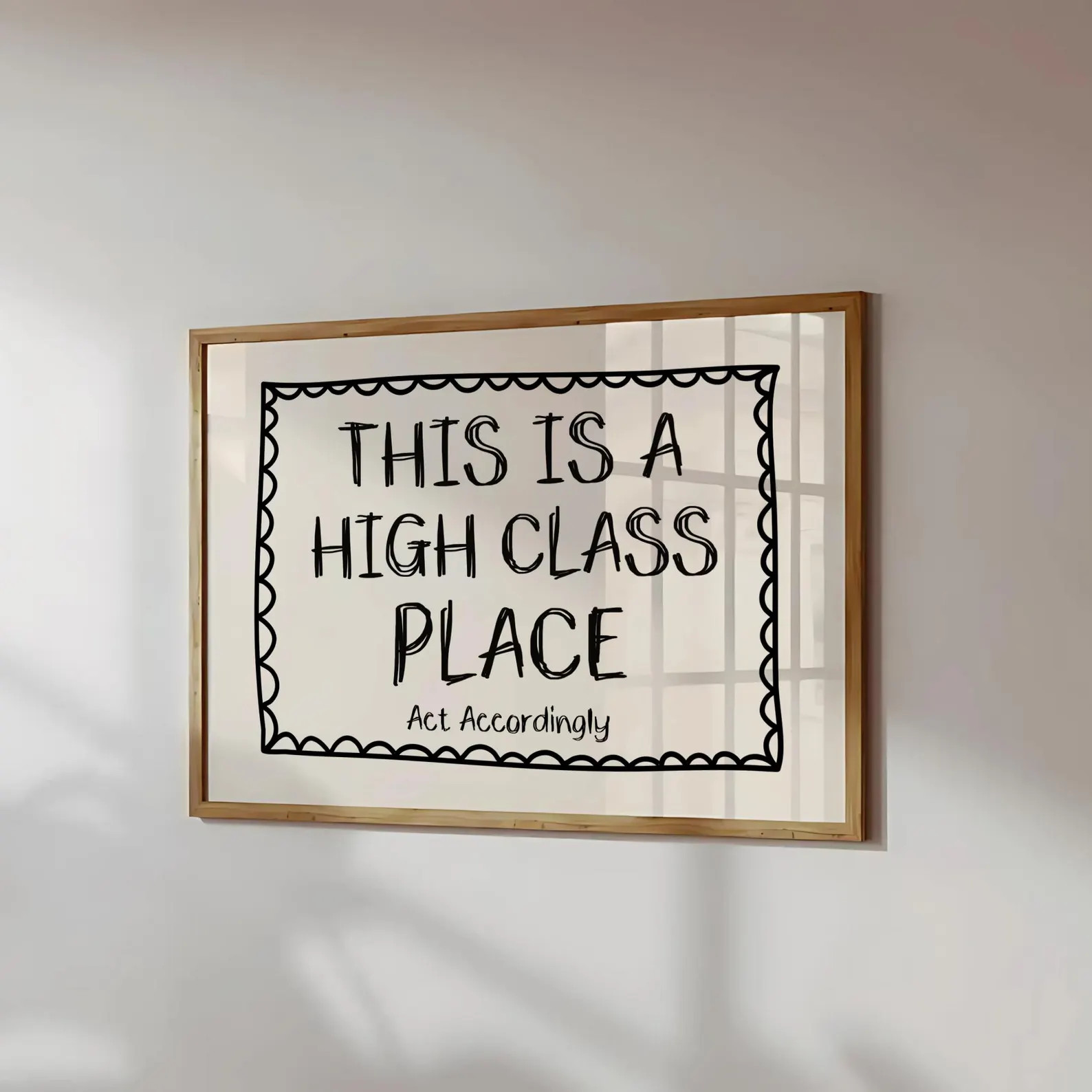 This is A High Class Place Print: Trendy Hand Drawn Apartment Decor Funky Wall Art (digital Downl... | Etsy (US)