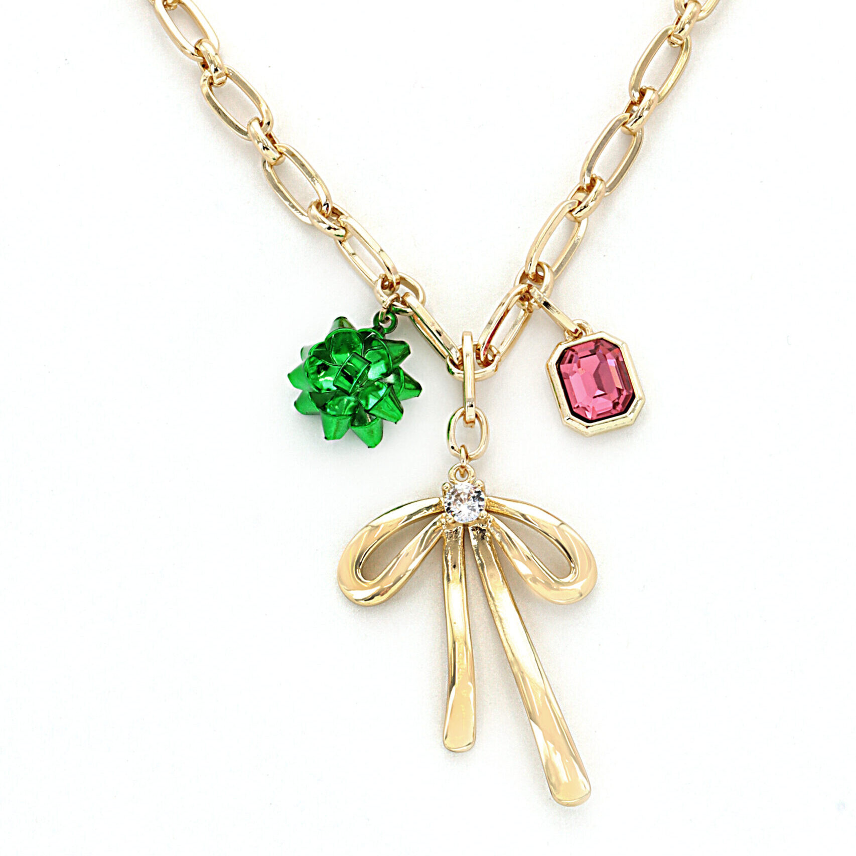 HOLIDAY BOW CHARM NECKLACE | Panacea