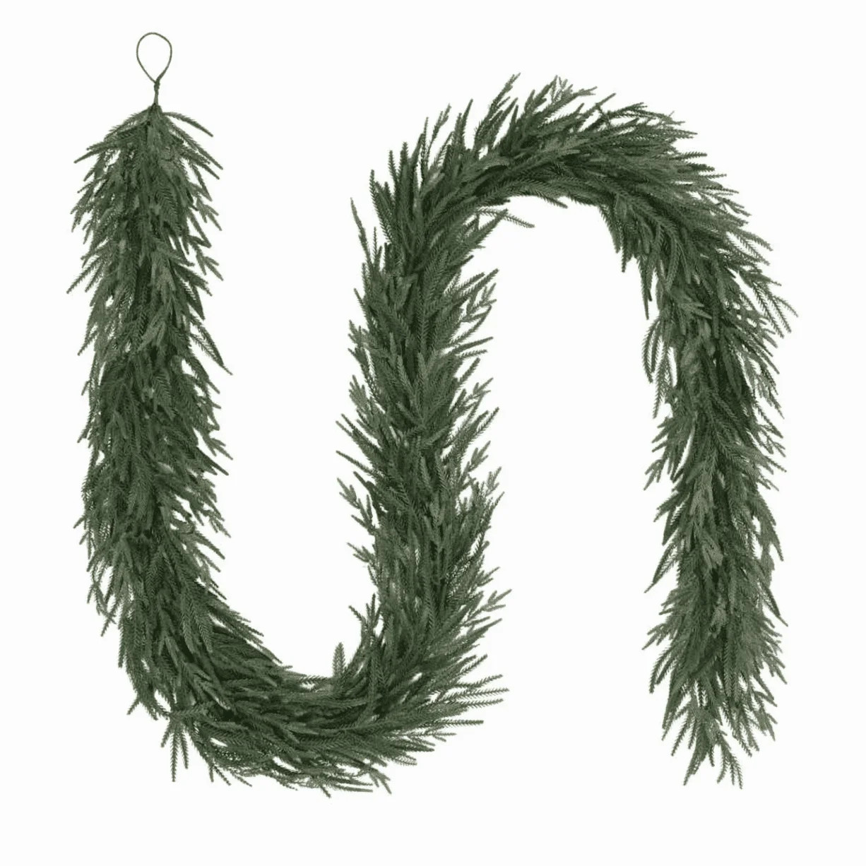 My_Texas_House 9ft Natural Feel Norfolk Artificial Christmas Garland, Non-lit, Green, Soft PE | Walmart (US)
