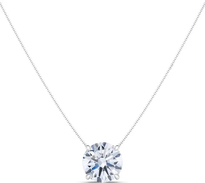 HauteCarat Round Brilliant Lab Created Diamond Pendant Necklace | Nordstrom | Nordstrom