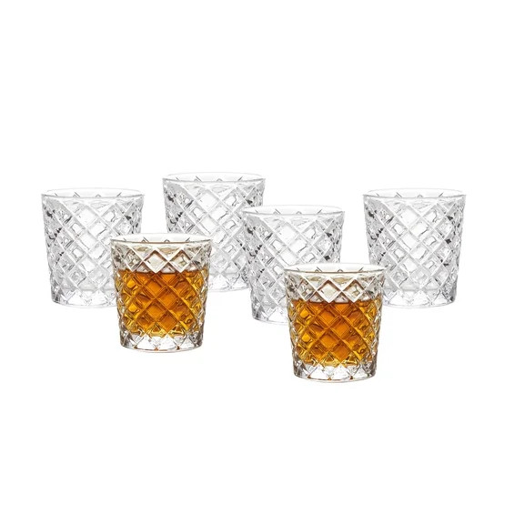 Better Homes & Gardens Sylvan 8 oz Diamond-Cut Lowball Glasses, Set of 4 | Walmart (US)