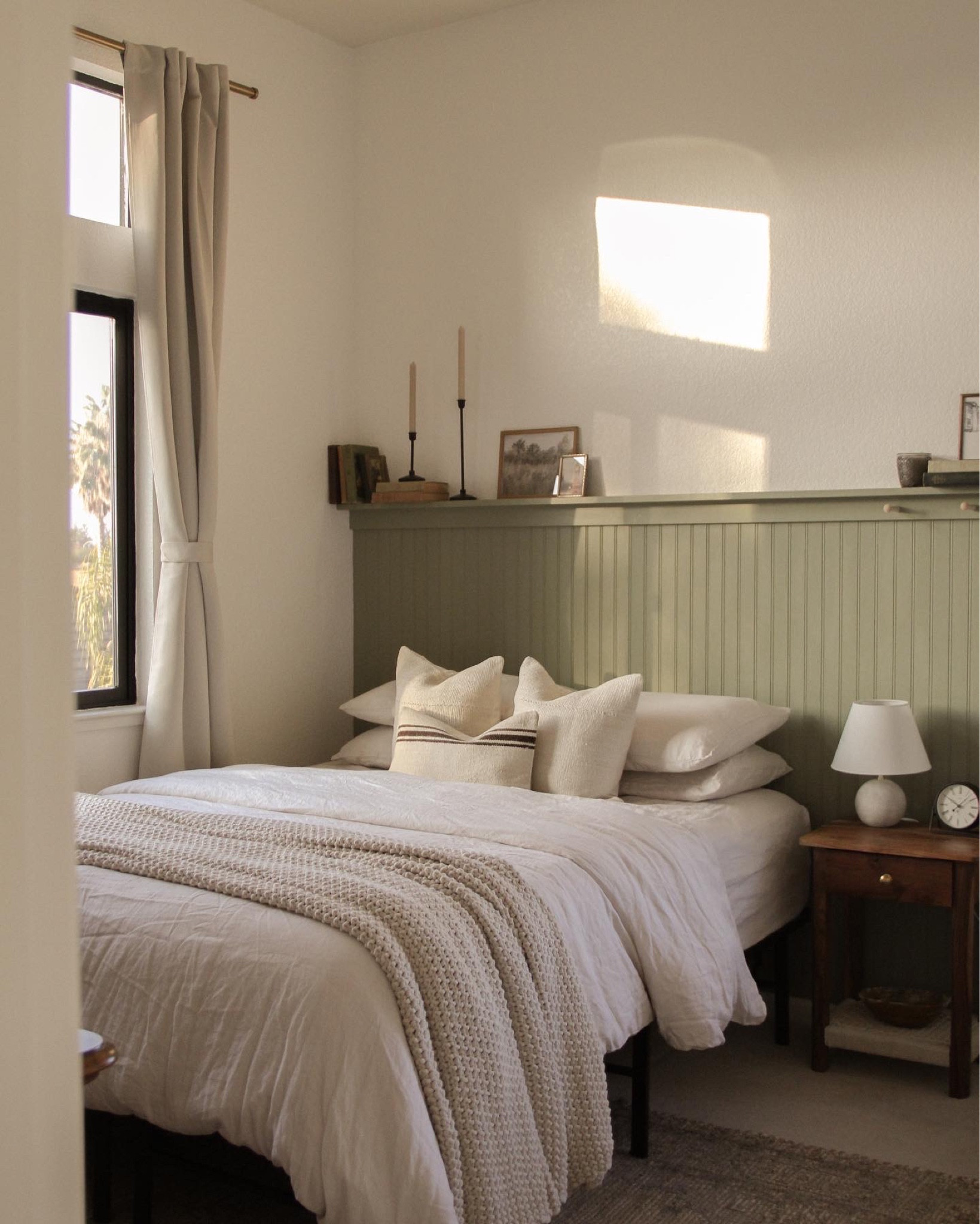 get the look for this modern vintage guest room with Behr Milkweed Pod beadboard and cozy linen bedding from Quince 🌿 #guestbedroom #modernvintage

#LTKfamily #LTKstyletip #LTKhome