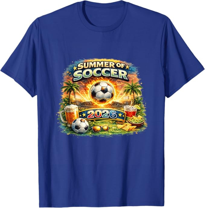 Summer of Soccer 2026 Fan Football Game Day Tropical T-Shirt | Amazon (US)