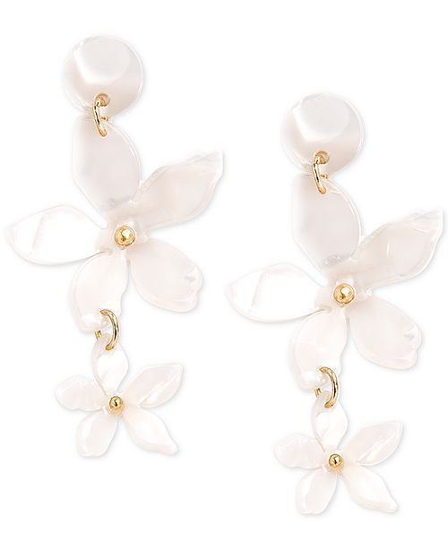 Zenzii Gold-Tone Acetate Flower Double Drop Earrings  & Reviews - Fashion Jewelry - Jewelry & Wat... | Macys (US)