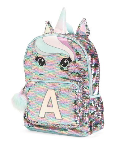 Flip Sequin Unicorn Initial Backpack | TJ Maxx