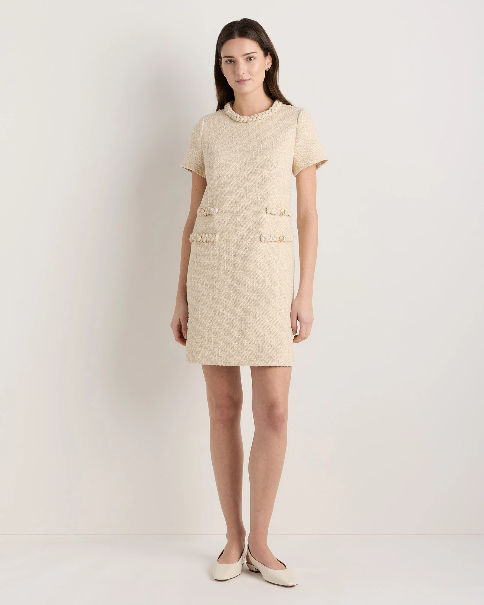 Quince | Women's Tweed Mini Dress in Deep Navy, Size XL, Organic Cotton | Quince