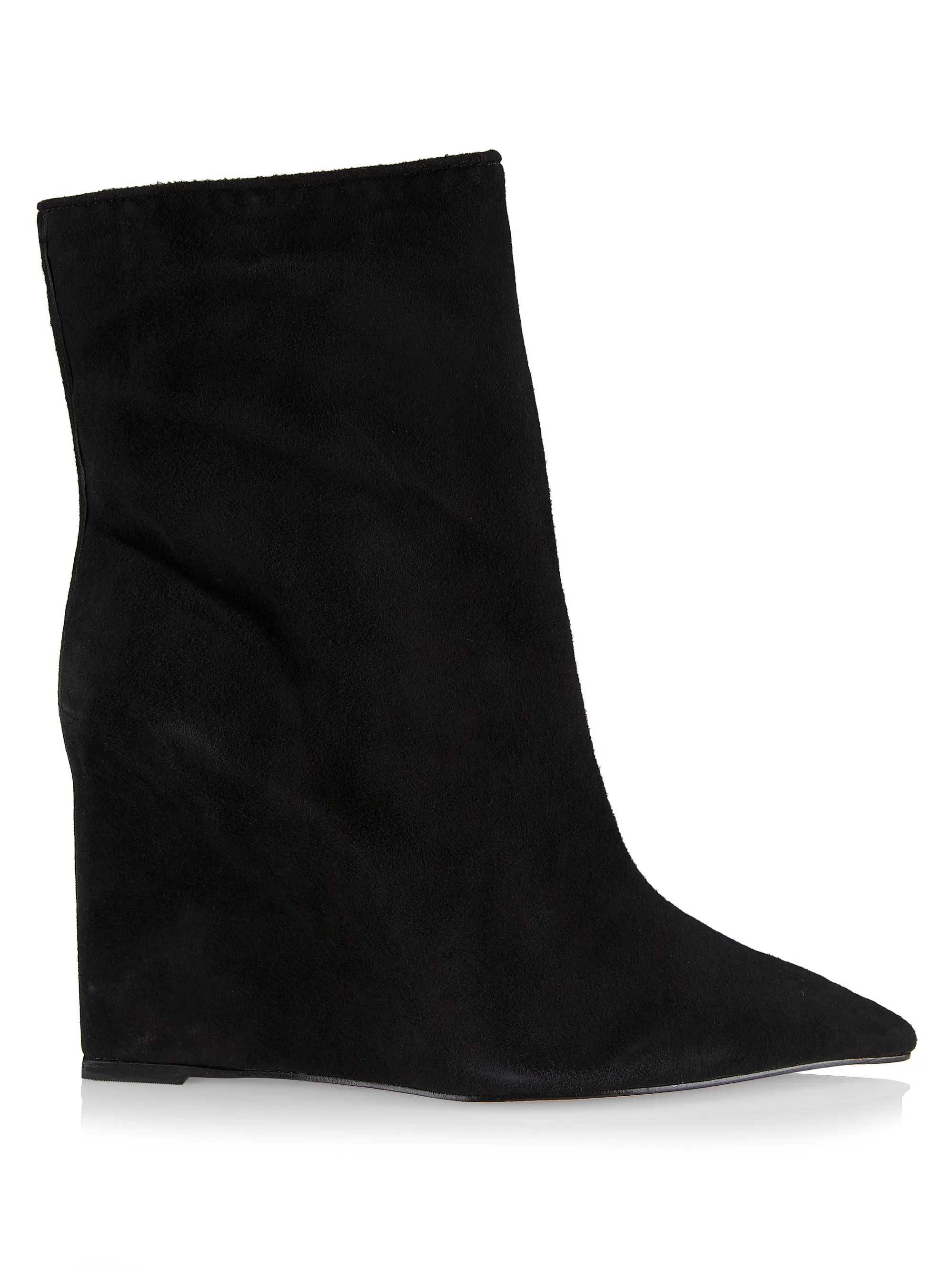 Schutz Asya 100MM Suede Wedge Booties | Saks Fifth Avenue | Saks Fifth Avenue