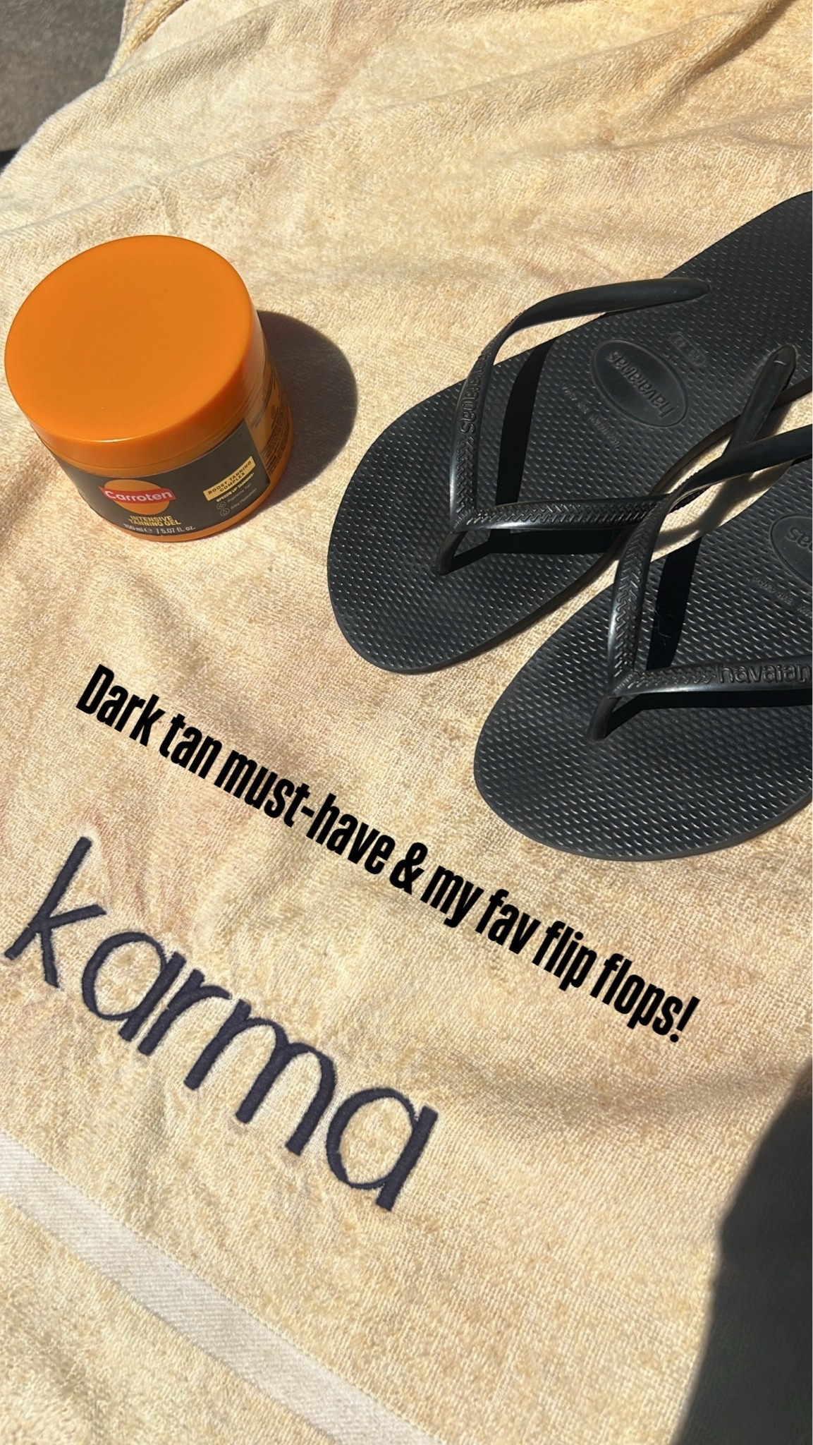 Summer must-haves, dark tan suntan lotion, best suntan lotion, best flip flops are cute, comfy and budget friendly. #LaidbackLuxeLife

Flip flops: Run TTS

Hey Beautiful! Feel free to comment on this post if you have any questions! 🫶🏽

Follow me for more fashion finds, beauty faves, lifestyle, home decor, sales and more! So glad you’re here!! XO, Karma

#LTKdayinmylife #LTKSwim #LTKSeasonal
