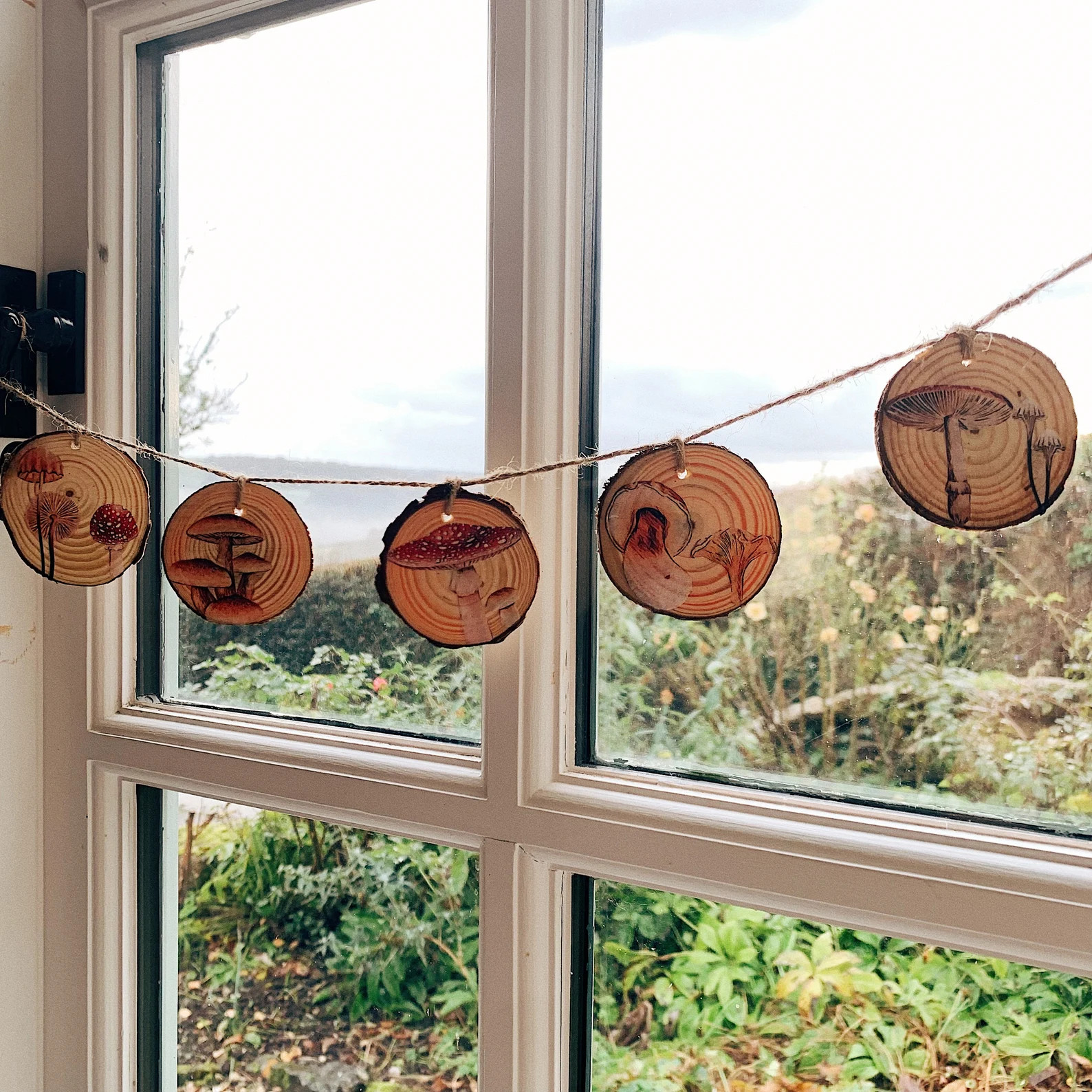 Mushroom Bunting Garland | Boho Nature Cottagecore Decor With Fairy Lights - Etsy | Etsy (Global)