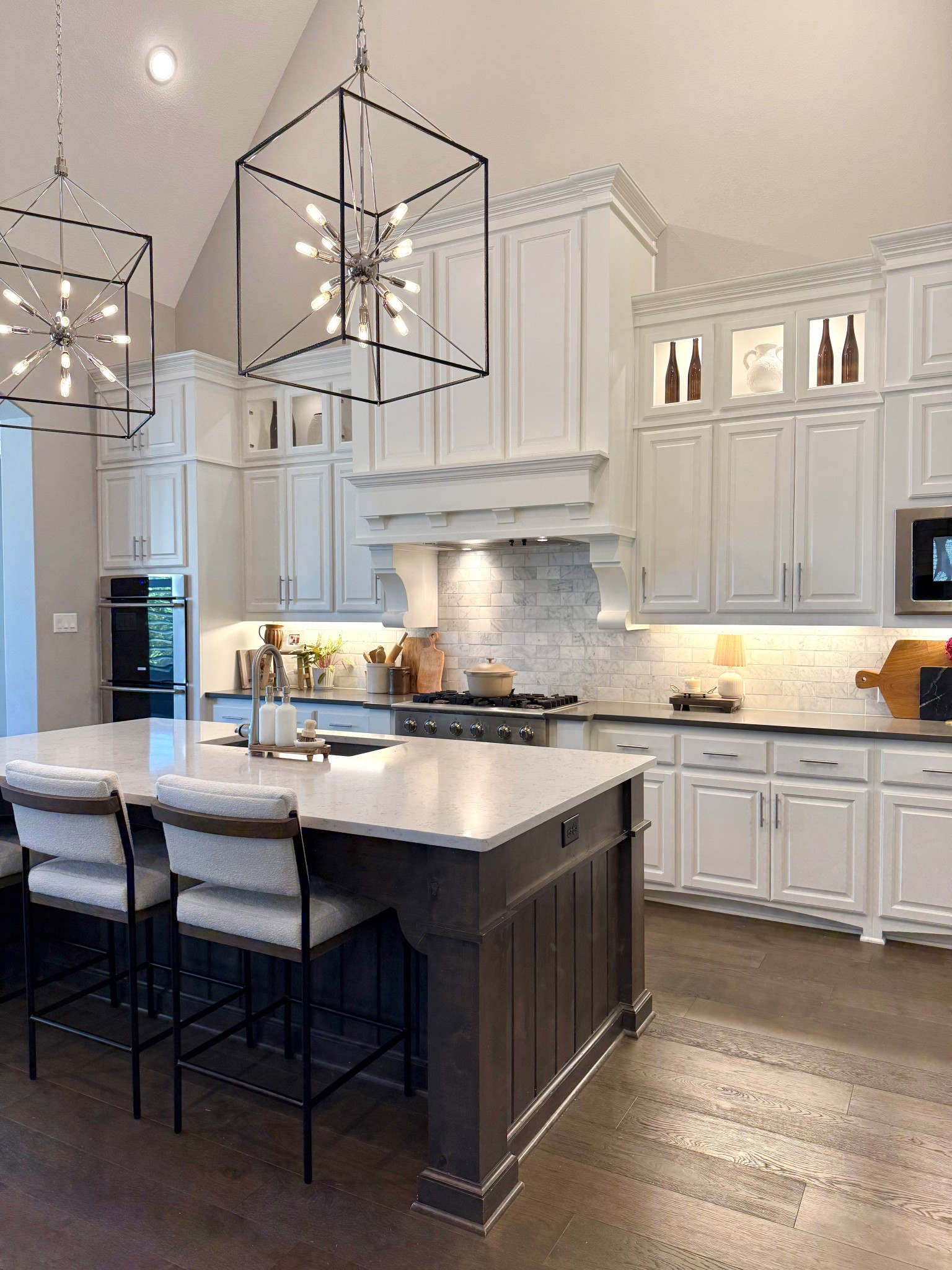 My counter stools are 20% off for Memorial Day at Wayfair!! 

Kitchen design, two toned kitchen, transitional design, statement lighting 

#LTKHome #LTKSaleAlert