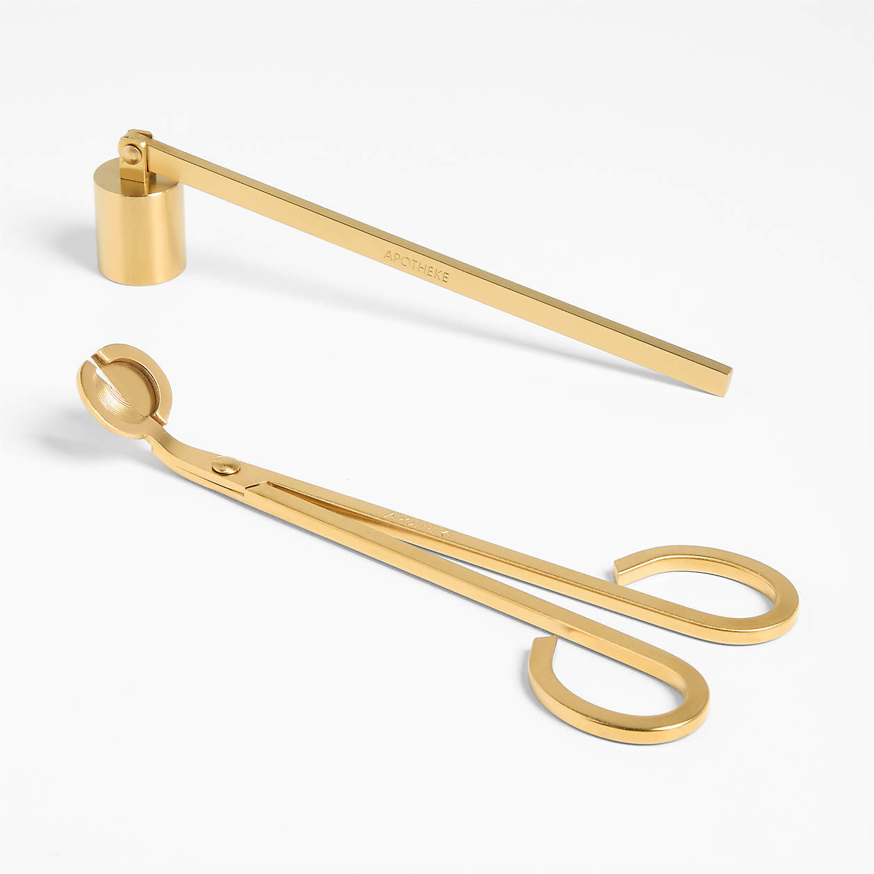 Apotheke Brass Finish Candle Snuffer + Reviews | Crate & Barrel | Crate & Barrel