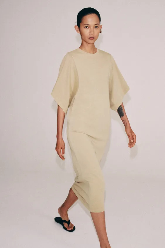 COTTON MIDI DRESS | Zara US