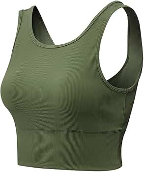 Workout Crop Tank Tops for Women Sleeveless Sports Basic Shirts Fitness Yoga Reversible Ribbed Su... | Amazon (US)