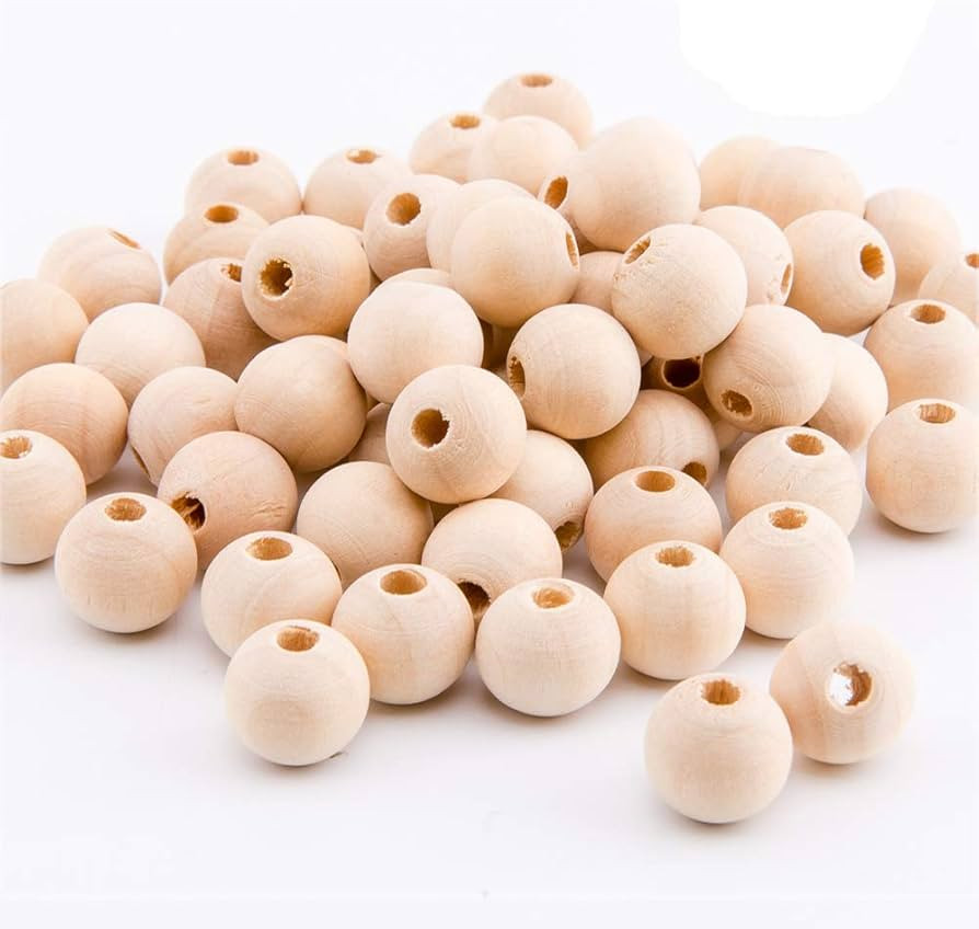 200Pcs 14mm Wood Beads Round Wooden Spacer Beads Unfinished Natural Wood Loose Beads | Amazon (US)