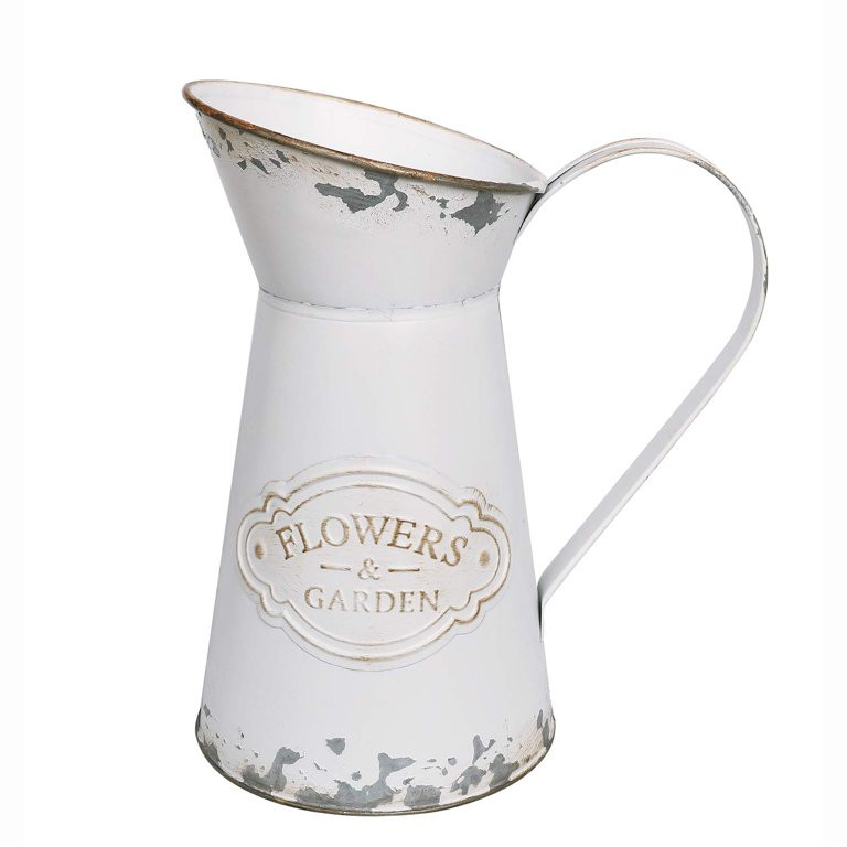 VANCORE Farmhouse Vases Shabby Chic Milk Jug Pitcher Flower Vase, White - Walmart.com | Walmart (US)
