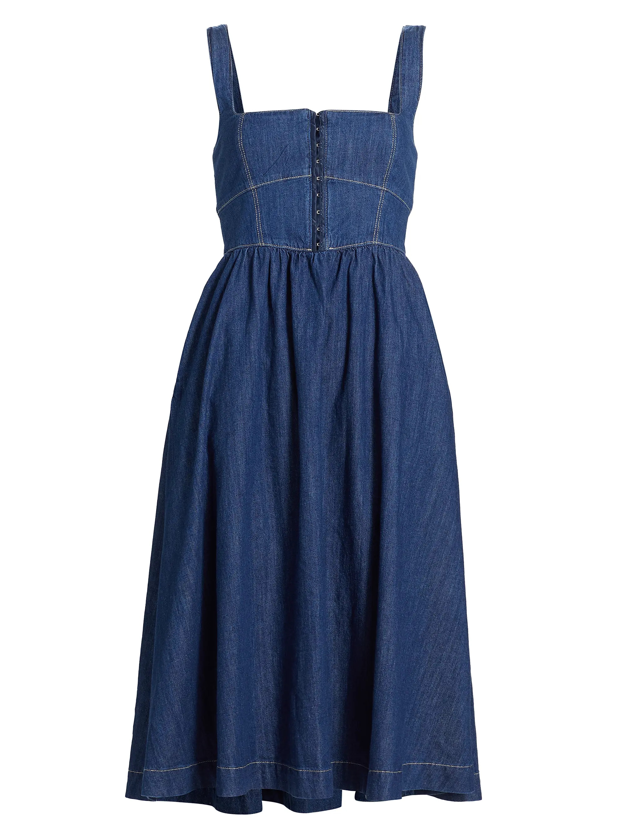 Tagliatelle Denim Midi-Dress | Saks Fifth Avenue