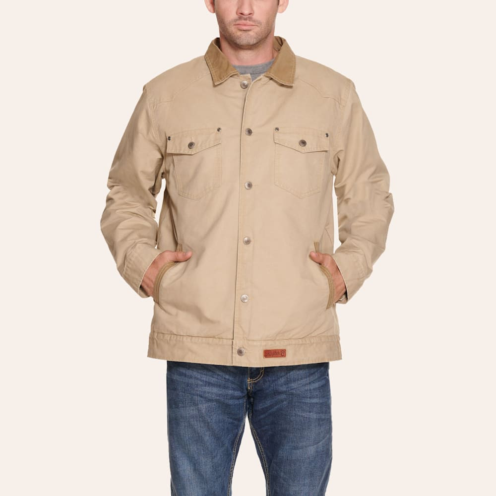 Rafter C Men's Sandy Canvas Button Down Front Jacket | Cavender's