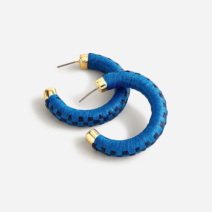 Raffia hoop earrings | J.Crew US