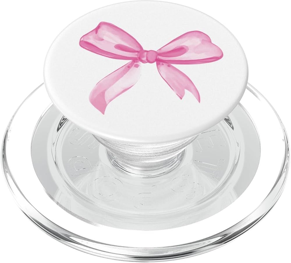 Aesthetic Pink Bow in Watercolor PopSockets MagSafe PopGrip for iPhone | Amazon (US)