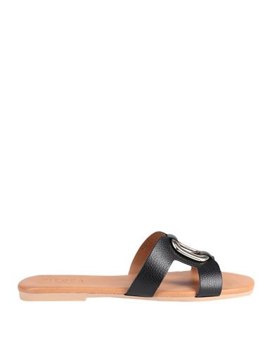 Pieces Woman Sandals Black Size 11 Soft Leather | YOOX (US)