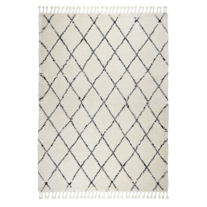 Origin 21 Plush Geo 8 x 10 Ivory/Charcoal Indoor Geometric Area Rug Lowes.com | Lowe's