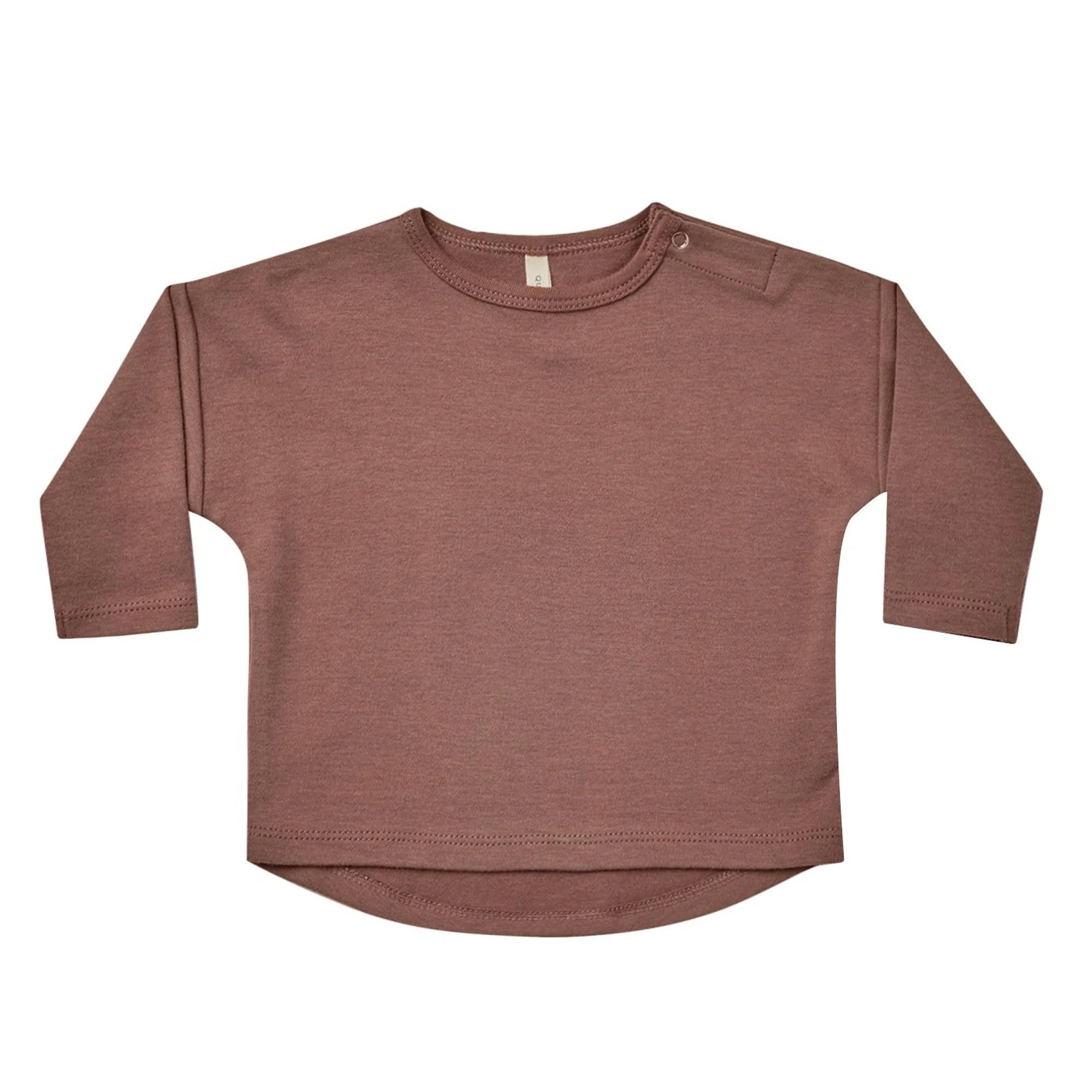 Organic Long Sleeve Tee, Pecan | SpearmintLOVE