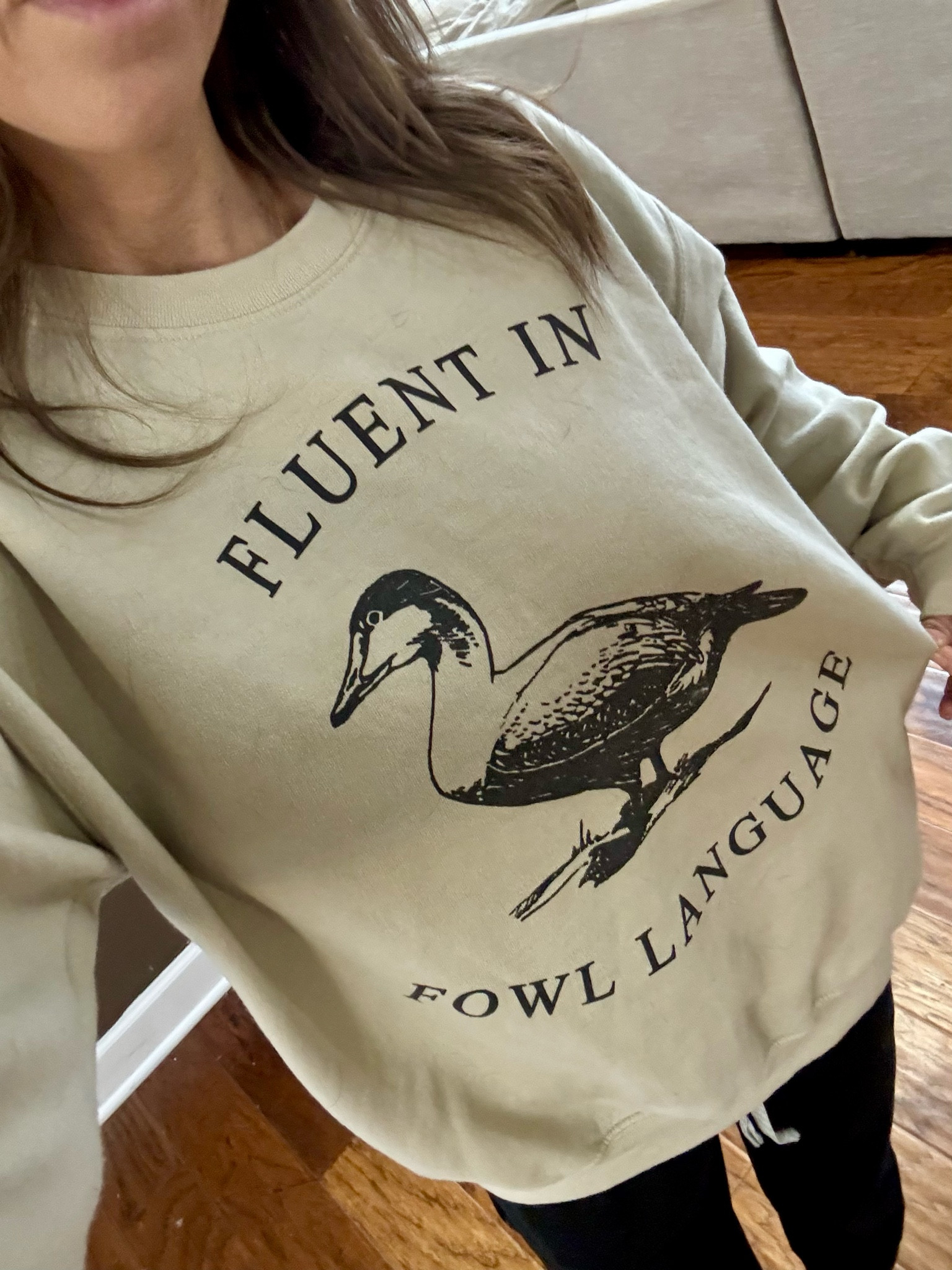 Duck season opens this weekend in Arkansas, so you know this sweatshirt is a must-have 🤎🦆
Fluent in Fowl Language and ready for early mornings in the blind, drive-thru coffee runs, and all the hunt-season chaos.
 — perfect for duck hunters, hunting wives, duck widows and anyone living that waterfowl life.

#LTKFindsUnder50 #LTKHoliday #LTKmomlife