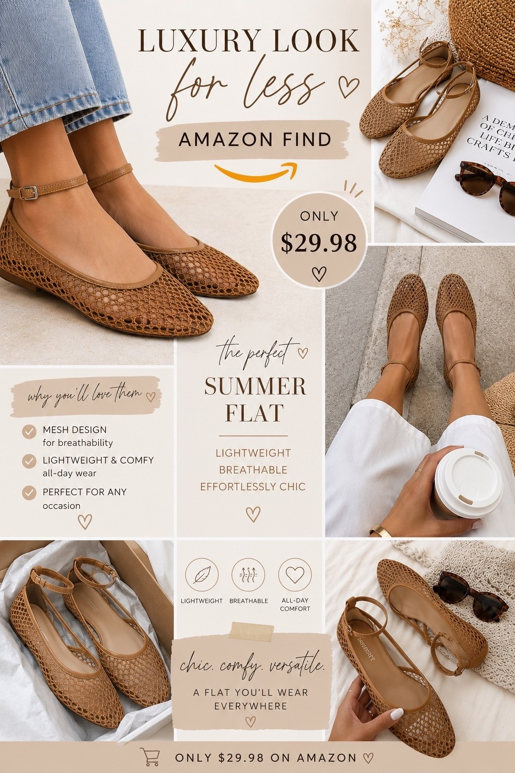 🤎 These chic mesh flats are only $29.98 on Amazon! The perfect summer shoe—lightweight, breathable, and easy to style with everything from jeans to dresses. ✨

#LTKSaleAlert #LTKOver40 #LTKSeasonal