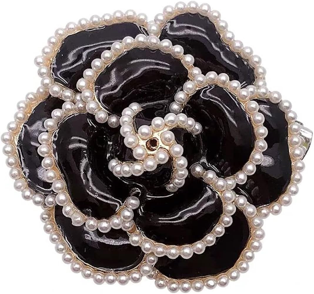 Pearl Camellia Flower Brooch Pin for Women Girls Wedding Bouquet Party Lapel Jackets Hat Scarfts ... | Amazon (US)