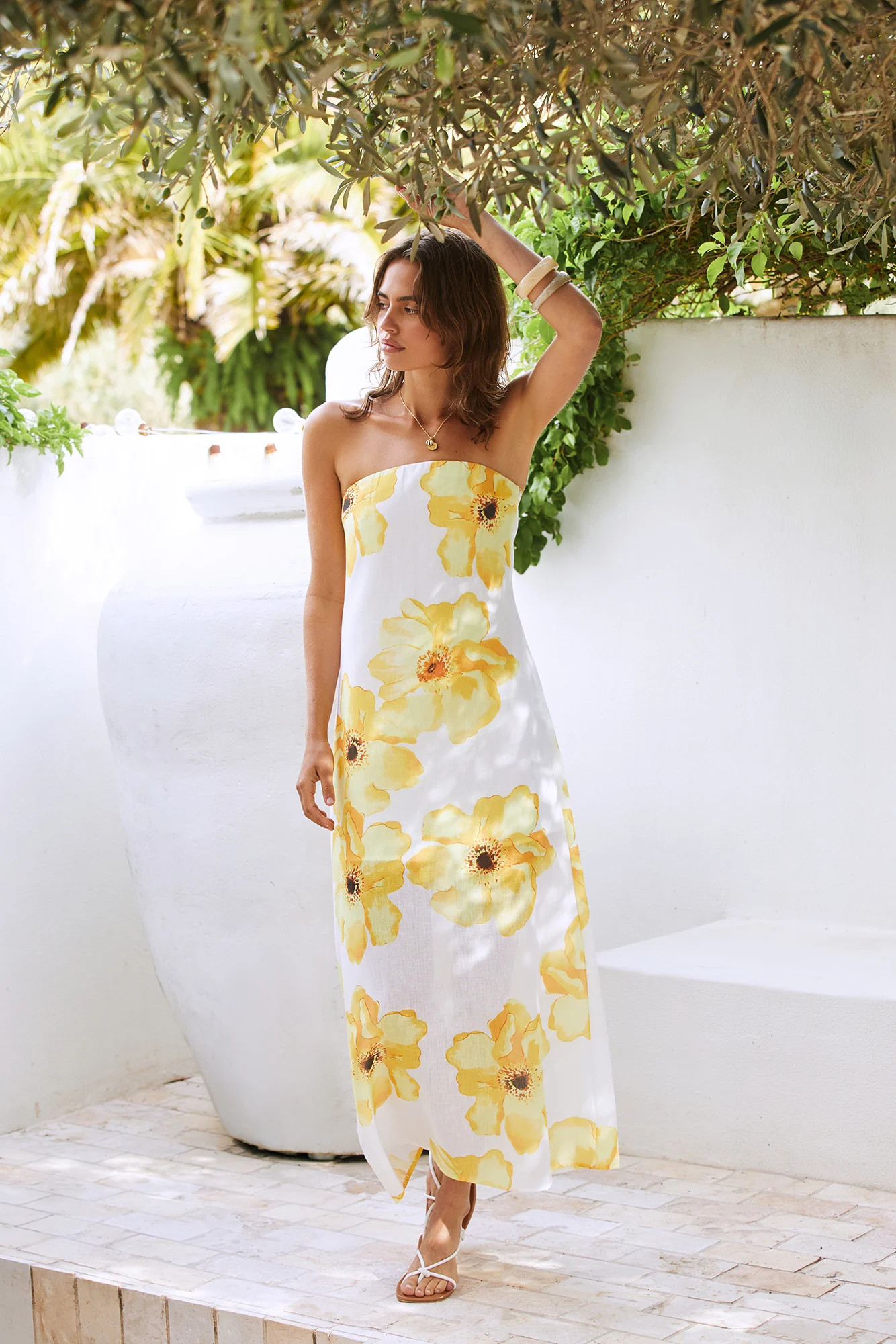 Daydream Daze Strapless Maxi Dress Print | Fortunate One