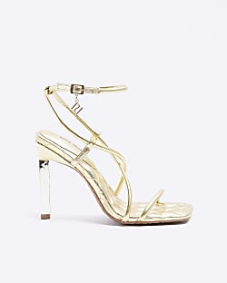 Gold heeled sandals | River Island (UK & IE)