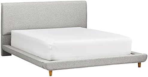 Rivet York Modern Extended Low Platform King Bed with Headboard, 90.2"L, Grey | Amazon (US)