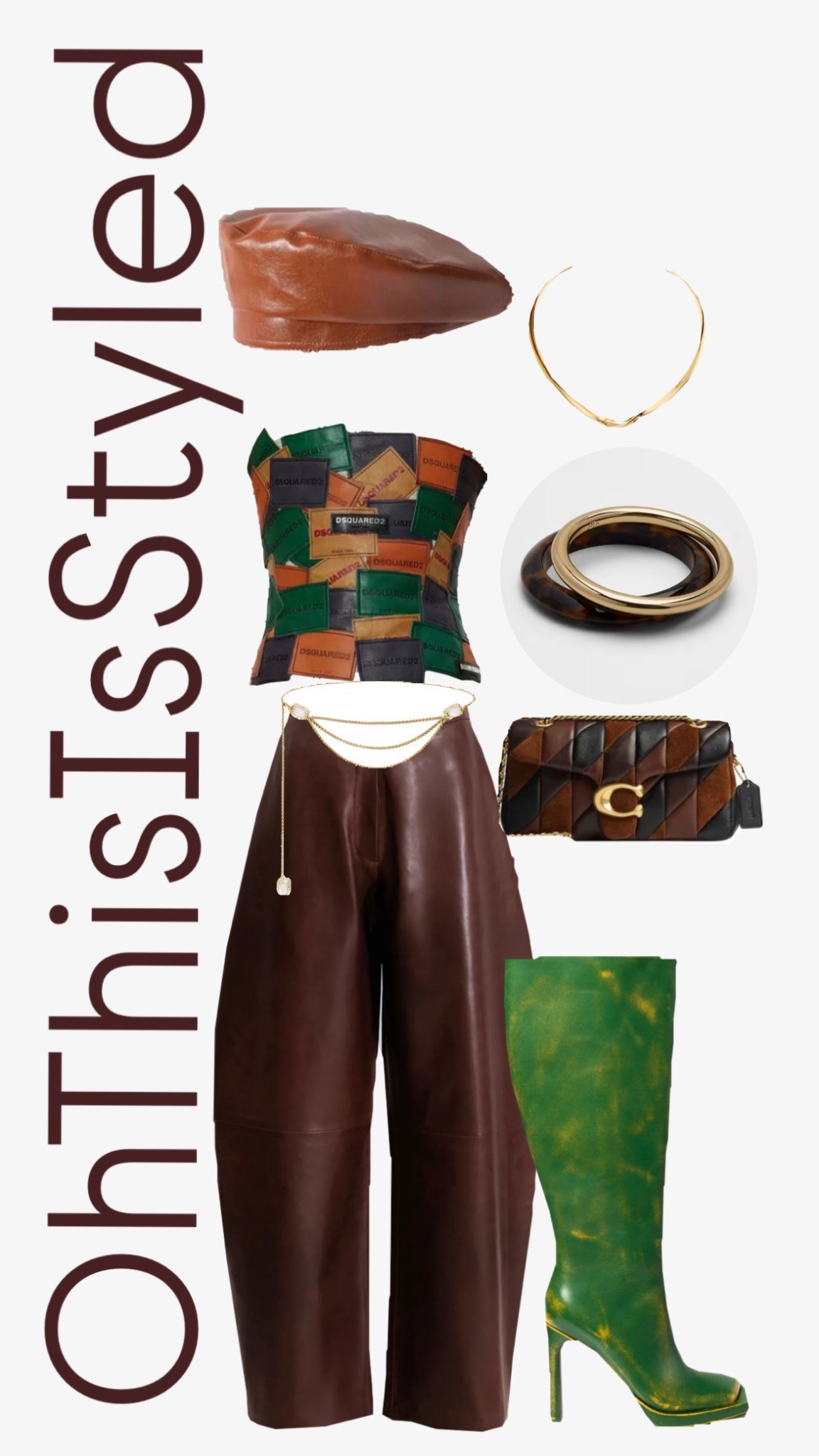 You can not go wrong with leather! This #Dsquared2 patchwork corset is such a statement. #OHTHISISSTYLED 

#LTKootd