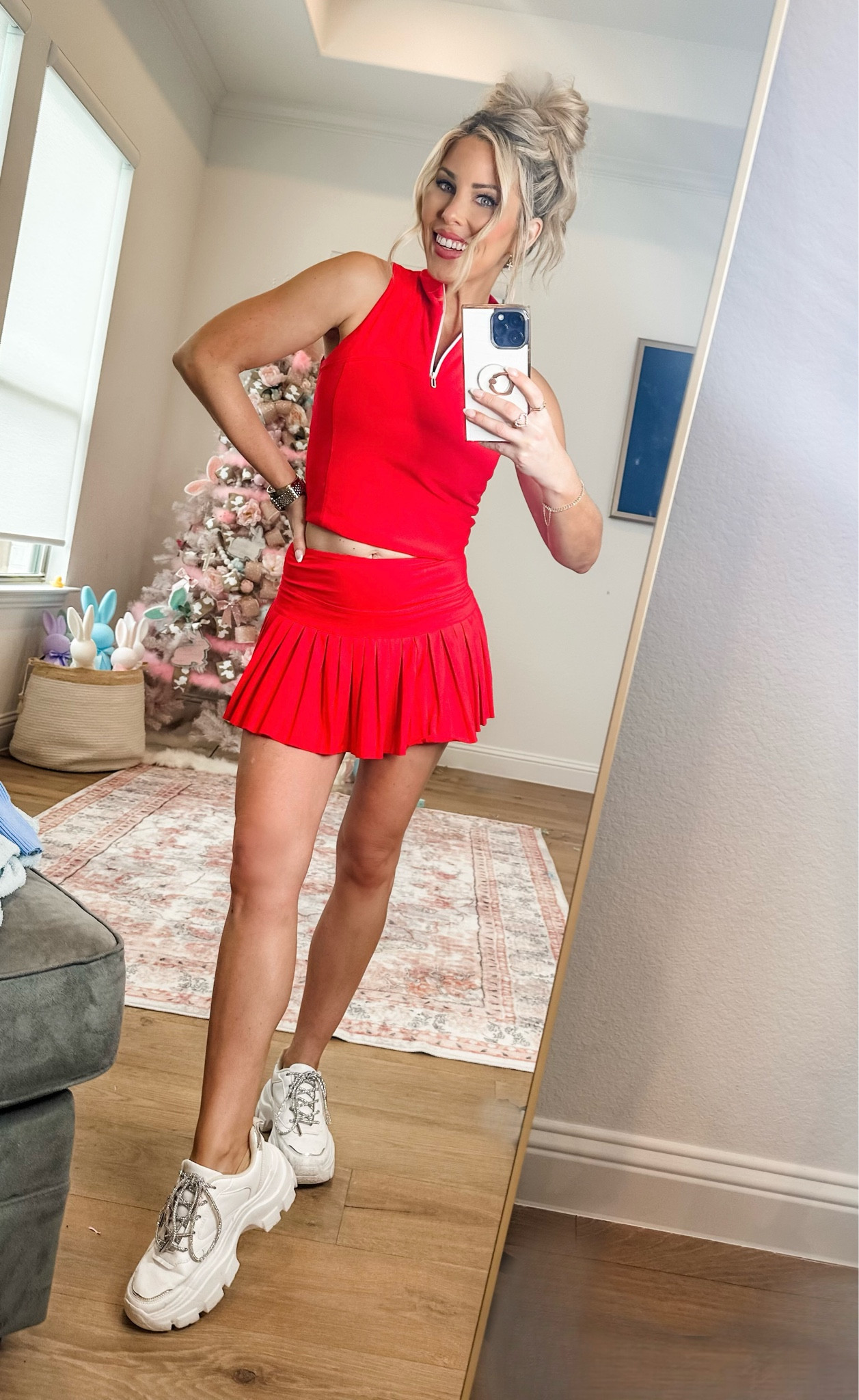 Pleated tennis skort and matching top. Athletic wear. Cute but sporty. 

#LTKfindsunder100 #LTKstyletip #LTKfitness