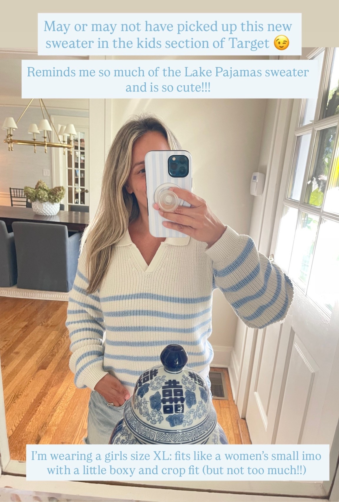 Immediately added this to my cart at Target when I spotted it in the kids section and realized it would fit 🤣🙌🏻 Reminds me that of a similar lake pajamas sweater!

Perfect for those cooler fall temps 🍂 I’m wearing a girls size XL which fits like a women’s small imo. Not too tight, little bit of a crop fit and it’s a cotton/polyester blend that’s very comfy!! Highly recommend & available in more colors too!!

#LTKFindsUnder50 #LTKPetite #LTKStyleTip