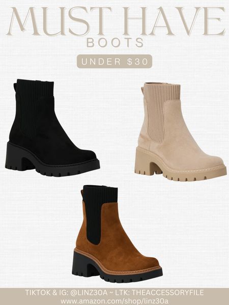 ⭐️⭐️I HAVE ADDED ANOTHER OPTION IN CASE THE ONES PICTURED ARE SOLD
OUT⭐️⭐️

Must fall boots - I have the black and tan, just ordered dark brown! Run TTS. 

Fall shoes, winter shoes, winter boots, Walmart fashion finds, Walmart must haves, chelsea boots, back to school outfits, fall fashion, fall outfit inspo 

#LTKSeasonal #LTKunder50 #LTKshoecrush