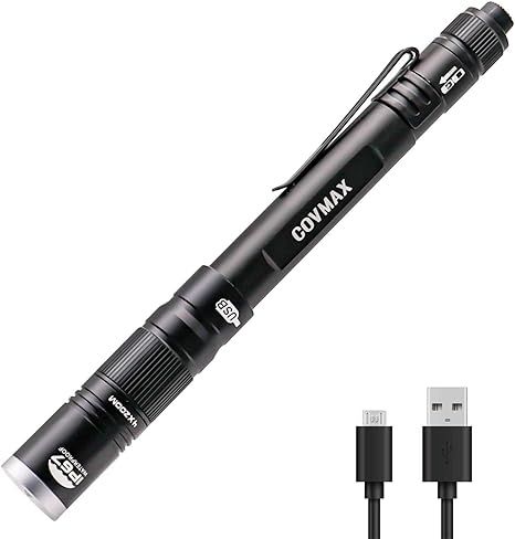 COVMAX Rechargeable Pen Light Flashlight IP67 Waterproof with Pocket Clip 4-Zoomable, Prefect for... | Amazon (US)