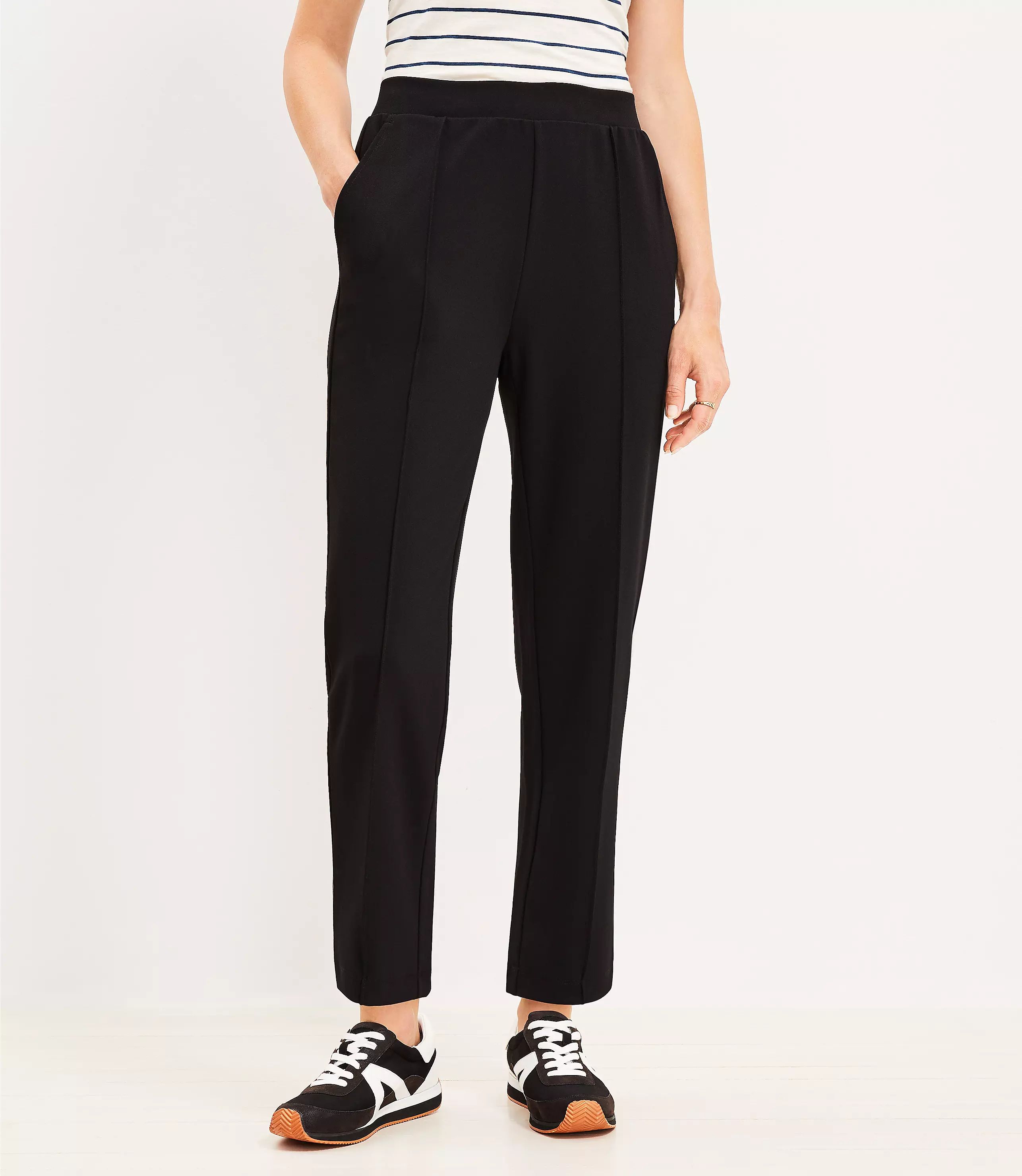 Tall Pintucked Fluid Taper Pants | LOFT