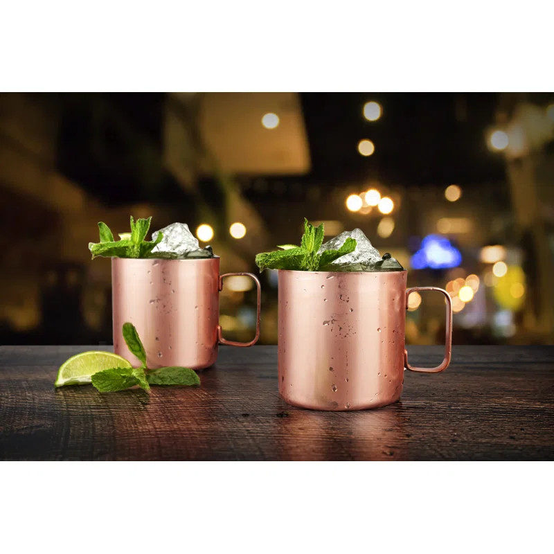 Brushed Copper Moscow Mule Mug 18 oz (Set of 2) | Wayfair North America