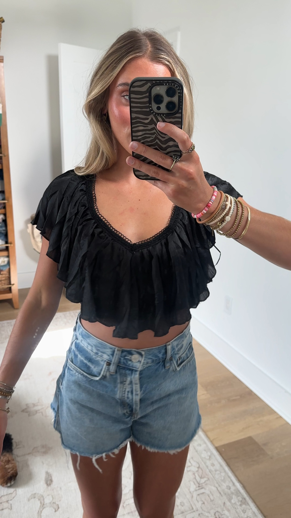 Amazon size small Women's Ruffled V Neck Crop Top Y2K Open Back Tie Back Blouse Bohemian Frill Trim Short Sleeve Shirts

#LTKootd #LTKSaleAlert #LTKdayinmylife