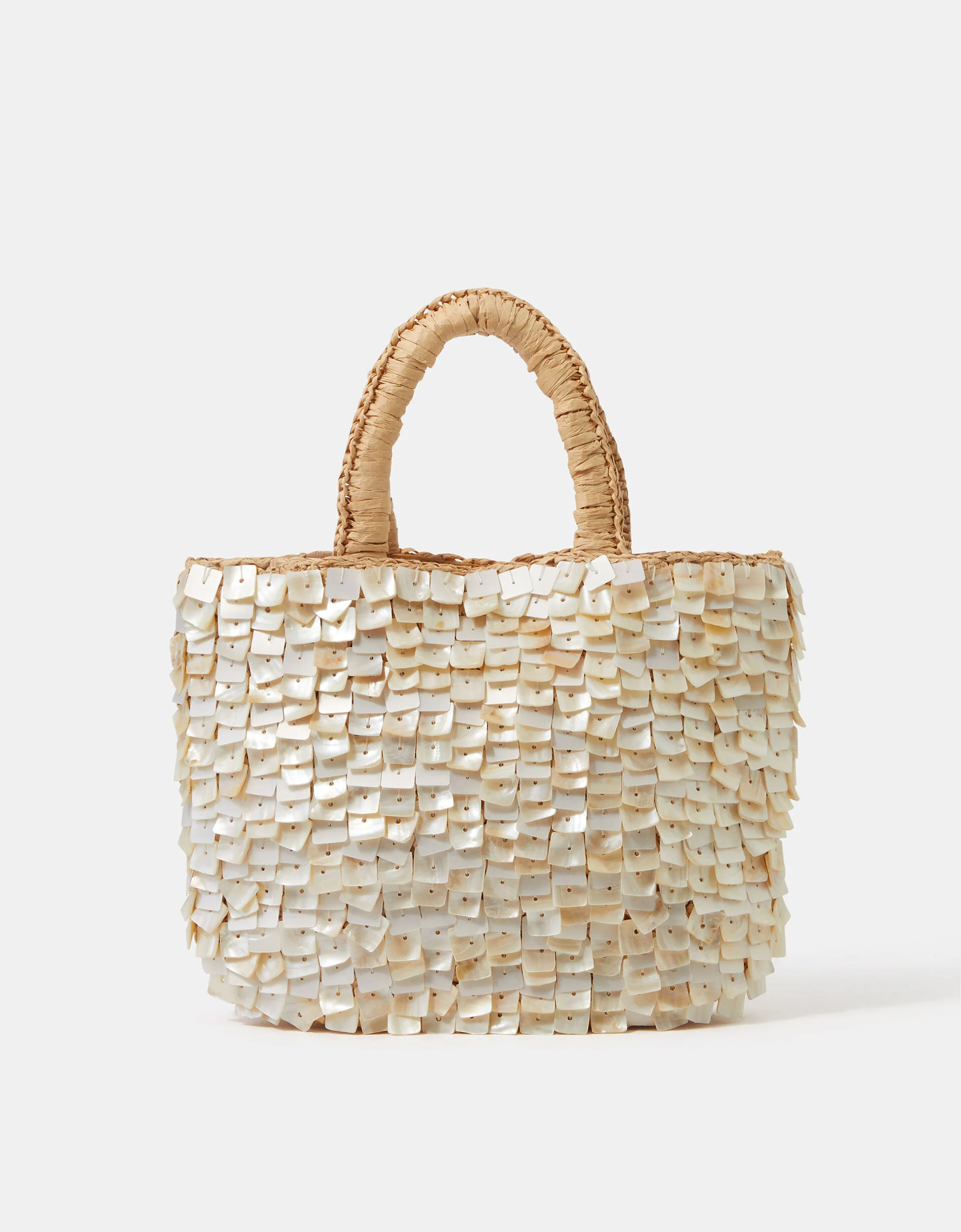 Mother of Pearl Raffia Handheld Bag | Accessorize (Global)