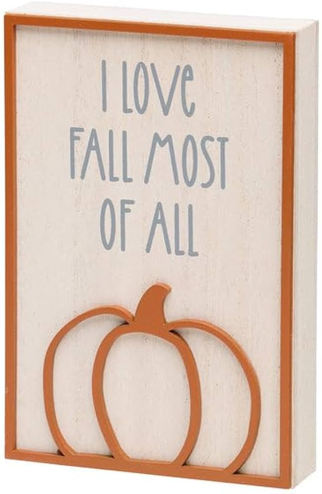Collins Painting "I Love Fall Most of All" Wood Sign - Wooden Tabletop Fall Signs - Rustic Fall H... | Amazon (US)