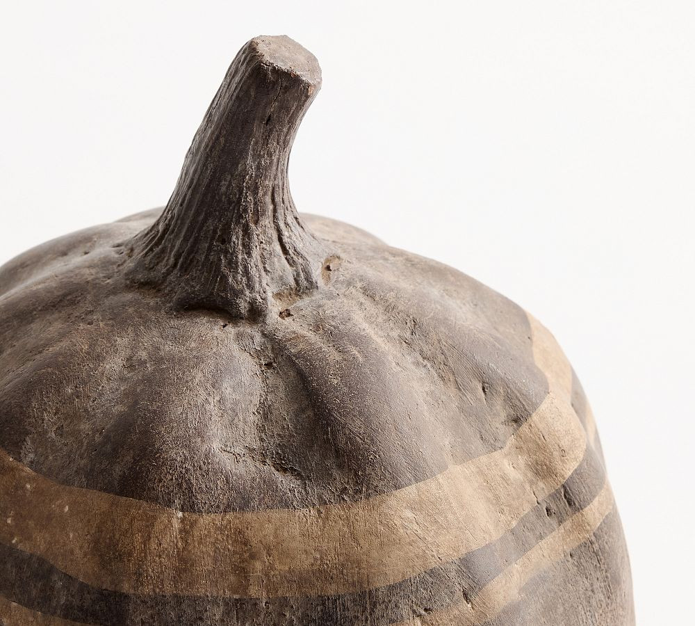 Brown Terracotta Striped Pumpkin | Pottery Barn (US)