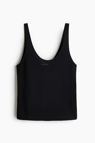 H & M - Scoop-Neck Tank Top - Black | H&M (US + CA)