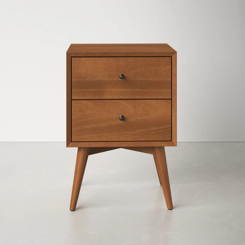 Williams 26'' Tall 2 - Drawer Solid Wood Nightstand | Wayfair North America