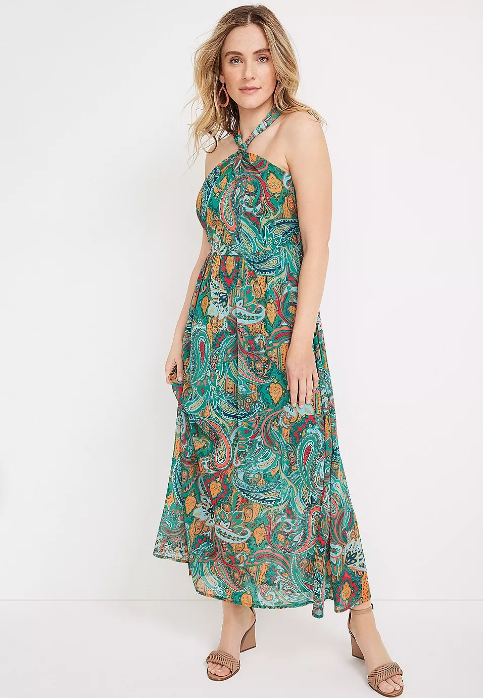 Floral Halter Maxi Dress - City Chic