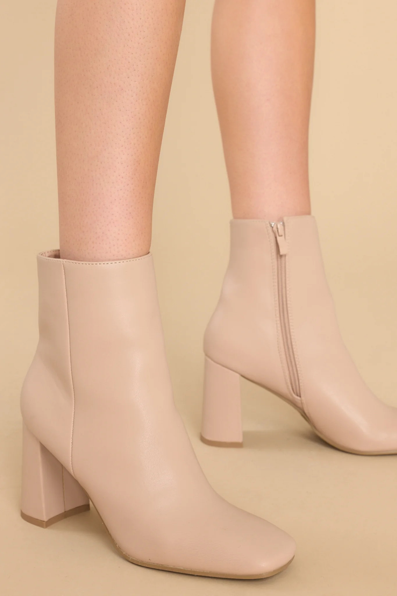 On Your Side Beige Ankle Booties | Red Dress 